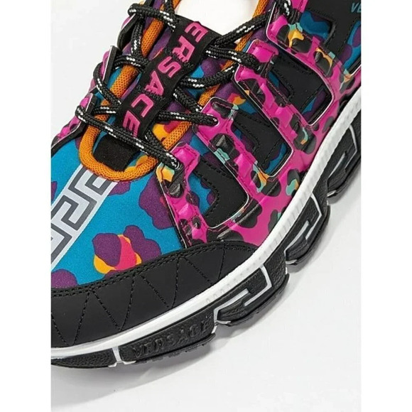 Versace Men\'s Trigreca Multicolor Leopard Printed Low Top Sneakers Size 42.5 EU main image 6